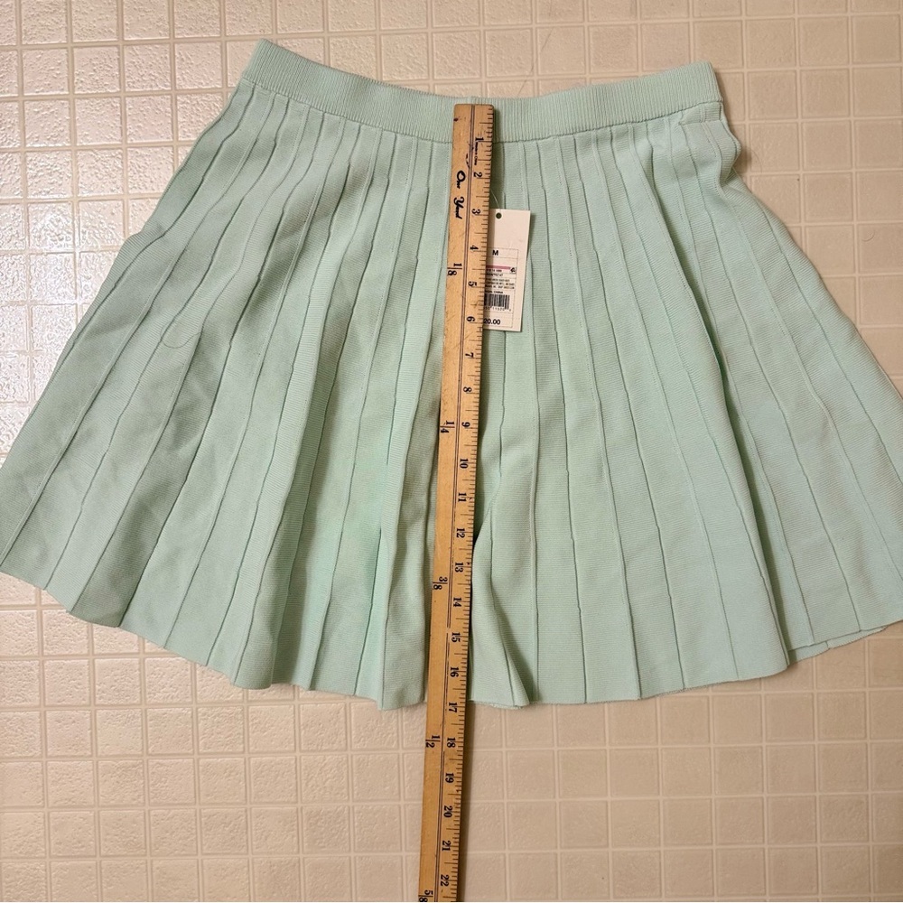 Women's Pleated Mini Sweater Skirt - A New Day Mint Size M - Picture 5 of 6